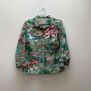 Vintage  - Fun Barn Farm Animal Print Button Down